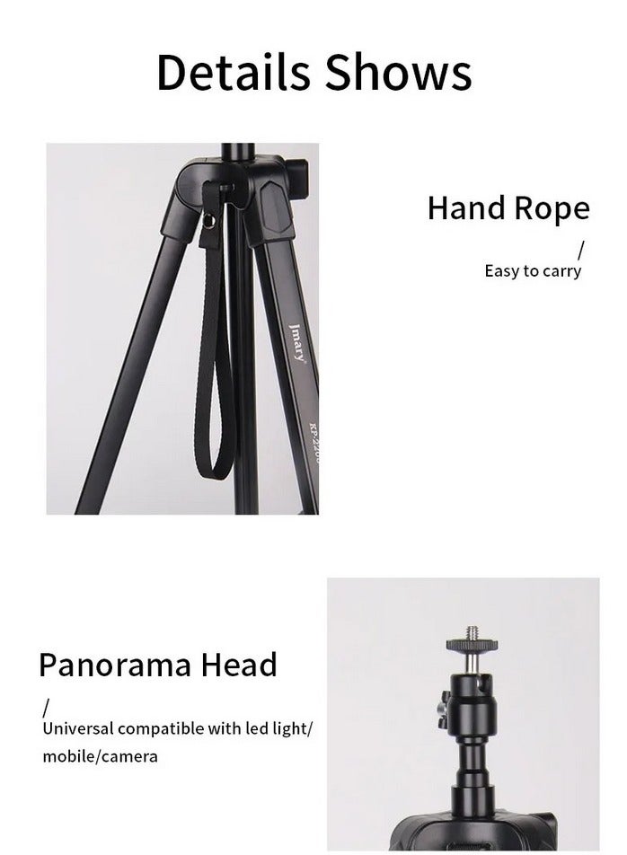 Jmary KP-2208 Multi-Functional Aluminum Tripod for Cameras & Mobile Phone - Black