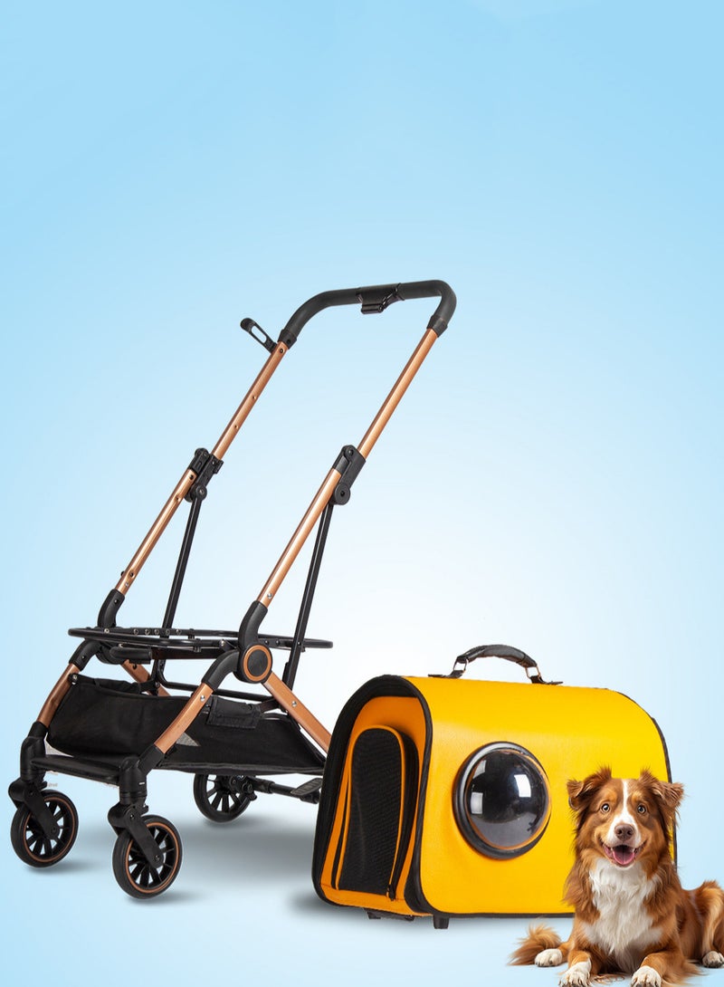 Lightweight foldable pet stroller, suitable for dogs and cats when going out