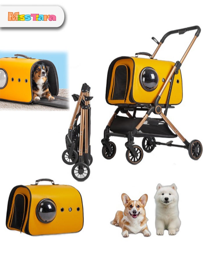 Lightweight foldable pet stroller, suitable for dogs and cats when going out