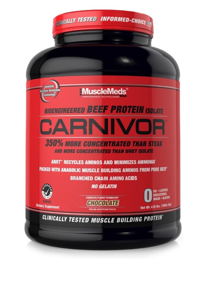 Carnivore Bioengineered Beef Protein Isolate ChocolateFlavor 56 Servings