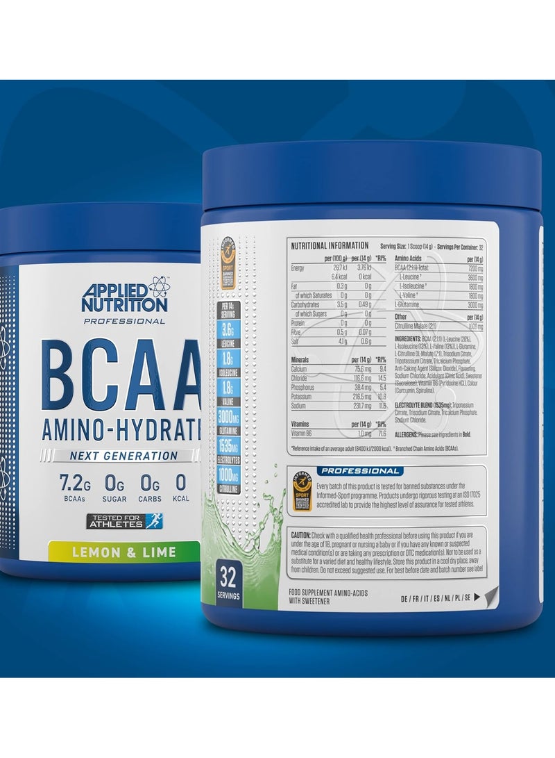 Bcaa Amino-Hydrate 450G Lemon Lime Flavor 32 Serving