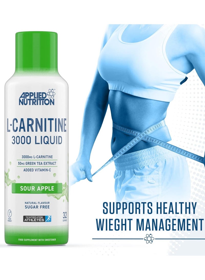 L-Carnitine 3000 Liquid Sour Apple Flavor 480Ml 32 Serving