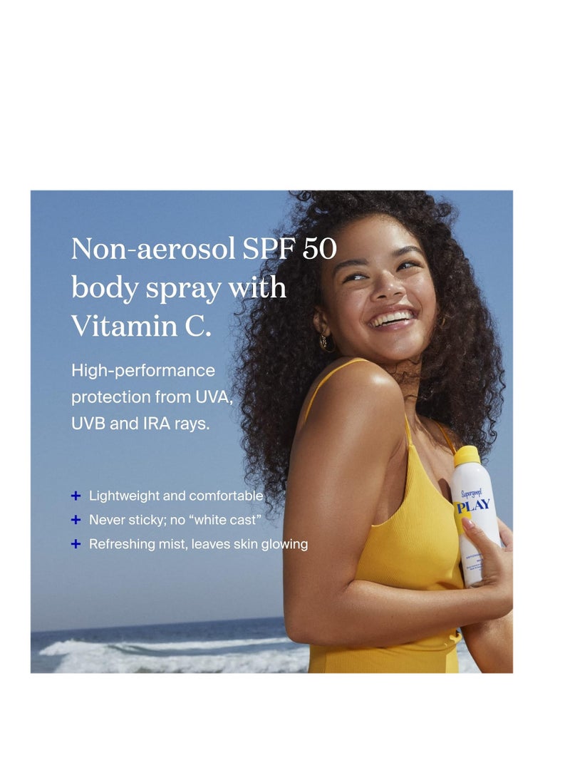 Supergoop play SPF 50 Antioxidant body mist with vitamin C 6fl oz 177ml