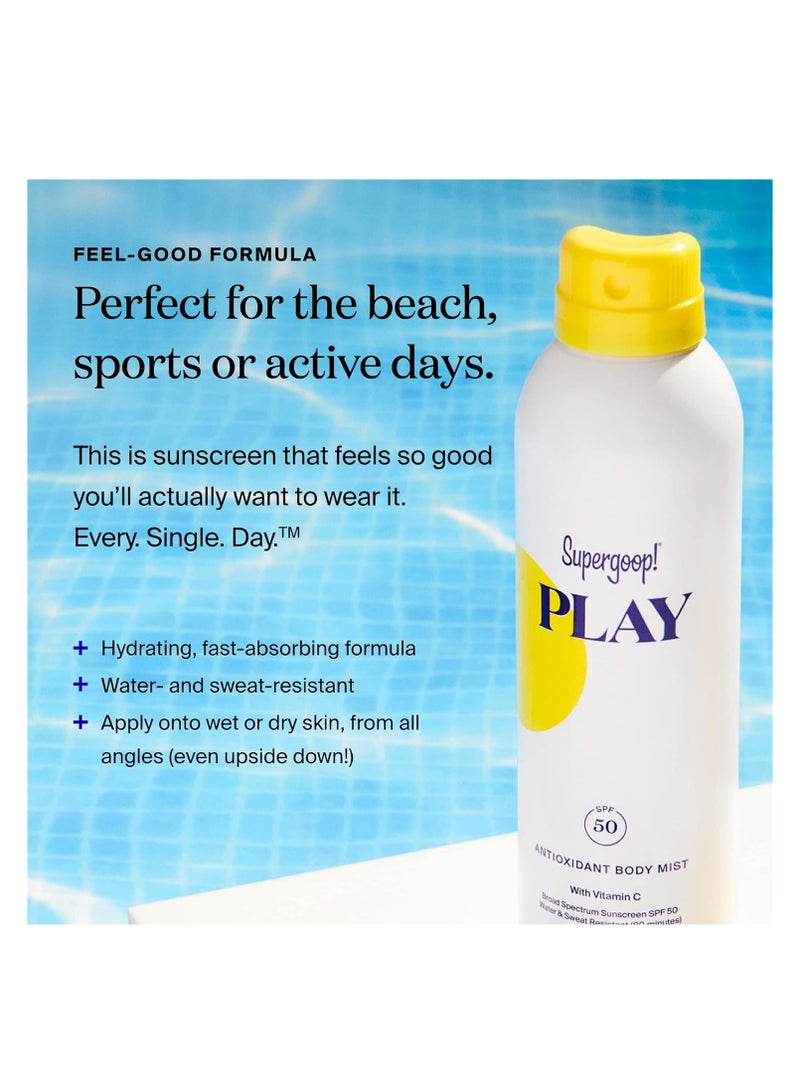 Supergoop play SPF 50 Antioxidant body mist with vitamin C 6fl oz 177ml