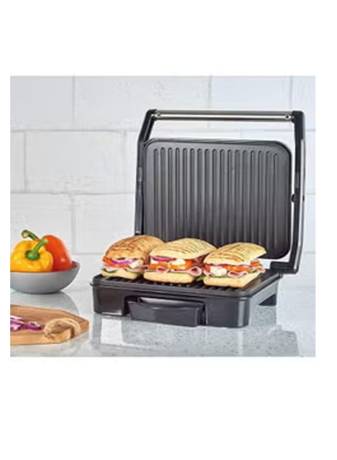 Panini Press & Health Grill with Large Non-Stick Plates Removable Drip Tray & Floating Hinge for Deep Fill Toasted Sandwiches Low Fat Grilling and Healthy Cooking