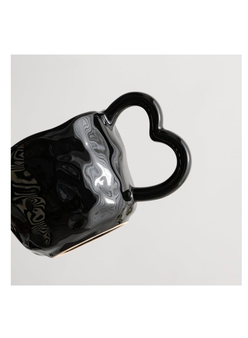 3D Camellia flower Ceramic Coffee Mug, 13oz Cute Coffee Cups, Tea cup with Saucer set, Camellia Coaster for Office and Home, Creative Daisy Cup Saucer for Latte, Tea, Milk, Black