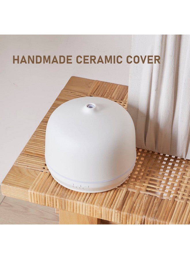 Ceramic Essential Oil Diffusers For Home Large Room Aromatherapy Scent Air Diffuser Ultrasonic Aroma Defusers 500Ml With Timedwhite