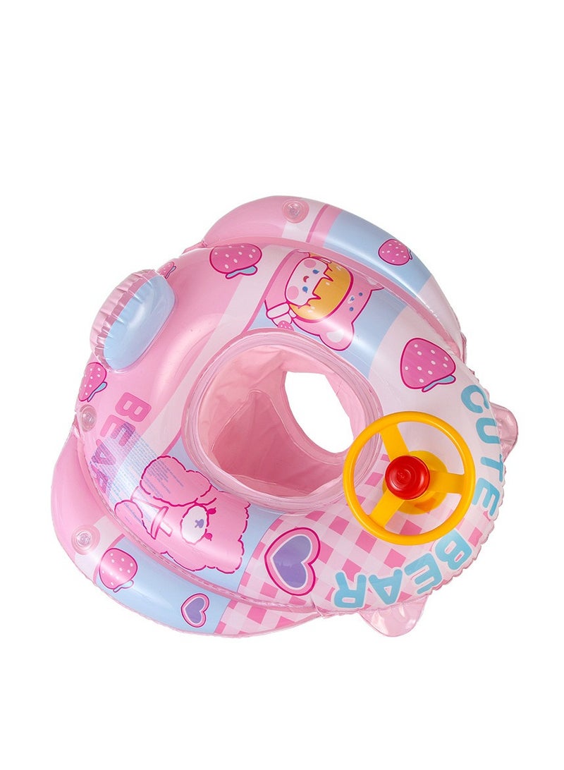 Children's Inflatable Float,Outdoor Swimming Seat Ring with Fun Horn,Complimentary Pum,Kid's Swimming Ring, 75cm
