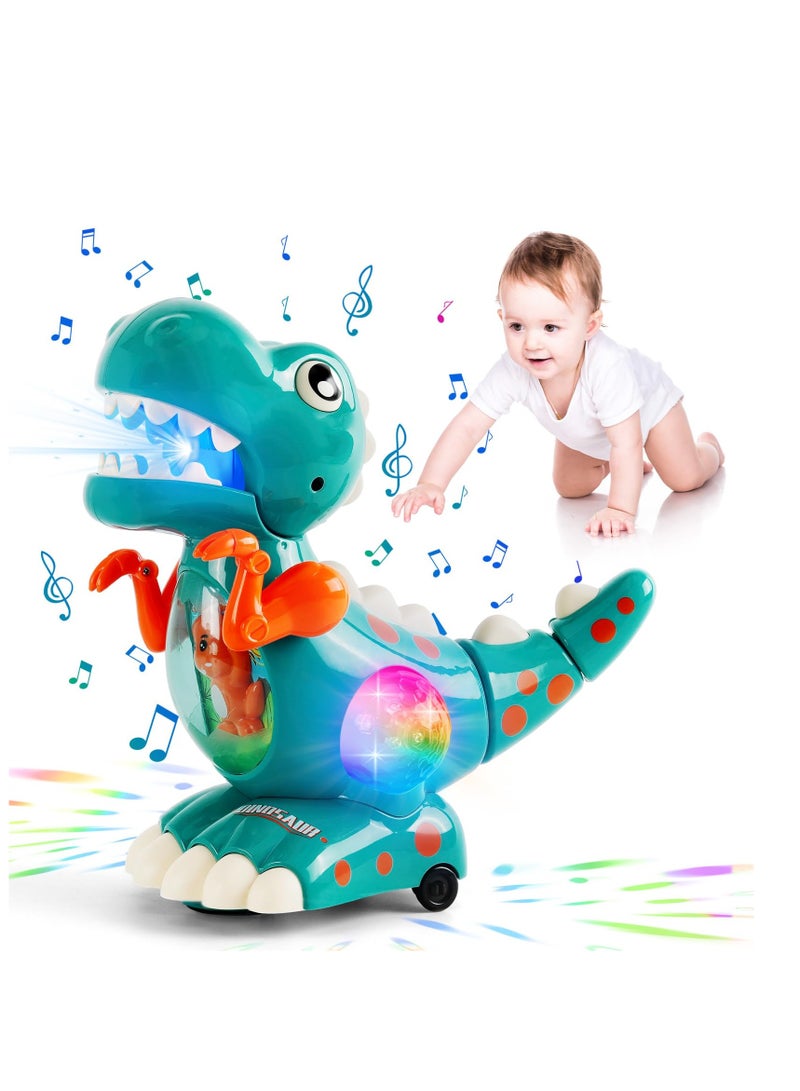 Baby Crawling Dinosaur Toys  Baby Musical Toy Musical Light Interactive Walking Sensory Toys Automatically Avoid Obstacles Birthday Present Dino Gifts for Kids Toddler