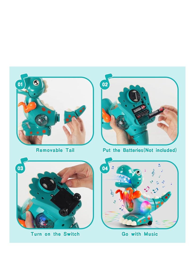 Baby Crawling Dinosaur Toys  Baby Musical Toy Musical Light Interactive Walking Sensory Toys Automatically Avoid Obstacles Birthday Present Dino Gifts for Kids Toddler