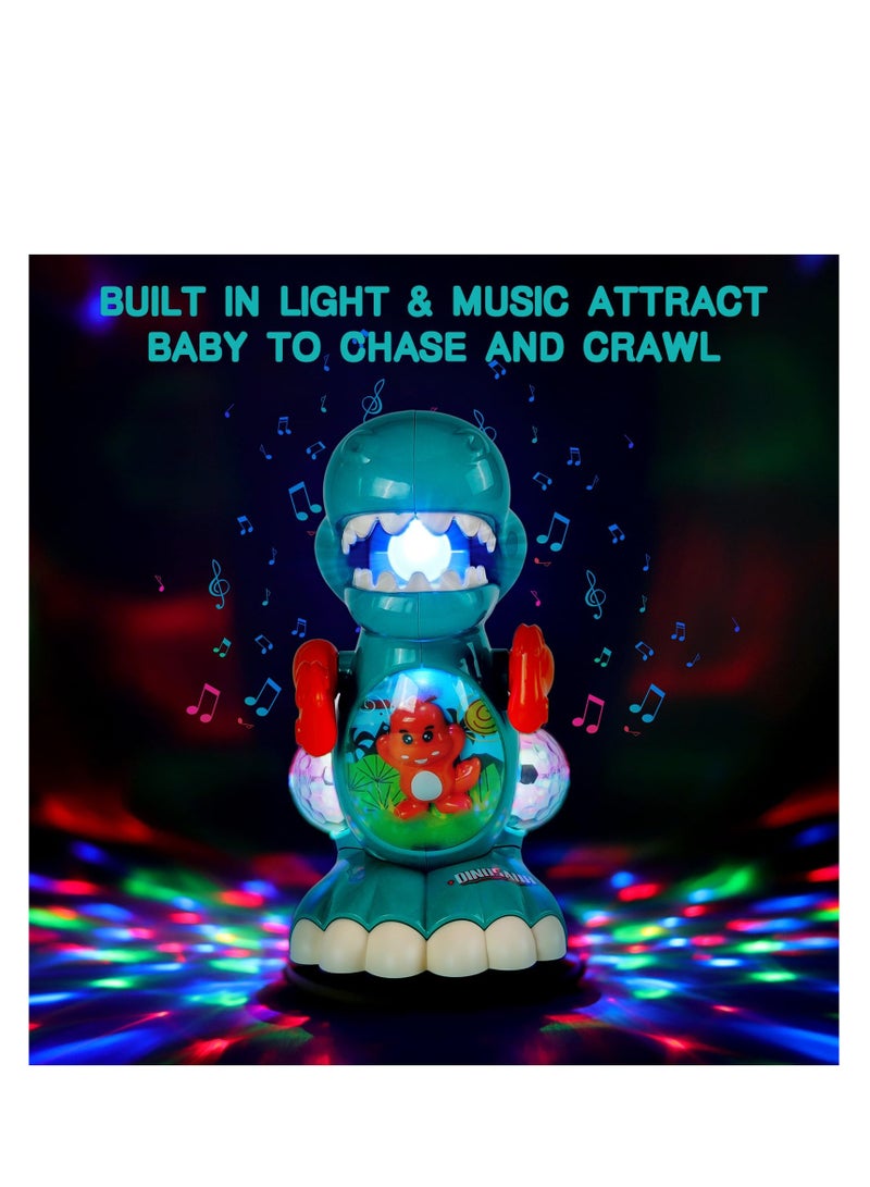 Baby Crawling Dinosaur Toys  Baby Musical Toy Musical Light Interactive Walking Sensory Toys Automatically Avoid Obstacles Birthday Present Dino Gifts for Kids Toddler