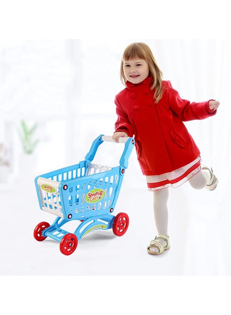 Mini Shopping Cart With Full Grocery Food Toy Playset