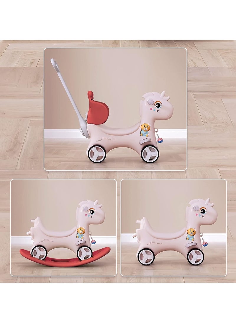 Battery-Operated Gender Neutral Rocking Horse Toy for 2-Year-Olds with Easy Installation - Rocking Horses with Back