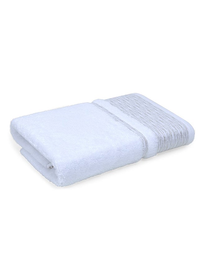 Rays Lurex Bath Towel, Ivory & Silver - 500 GSM, 140x70 cm