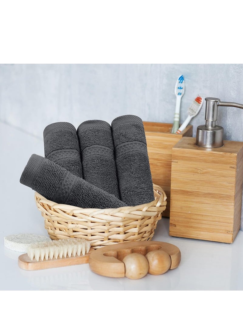 Utopia Towels 8-Piece Premium Towel Set, 2 Bath Towels, 2 Hand Towels, and 4 Wash Cloths, 600 GSM 100% Ring Spun Cotton Highly Absorbent Towels for Bathroom, Gym, Hotel, and Spa (Grey)