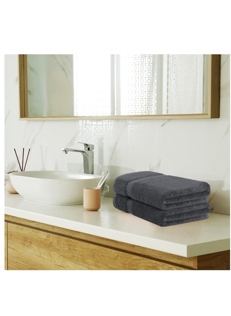 Utopia Towels 8-Piece Premium Towel Set, 2 Bath Towels, 2 Hand Towels, and 4 Wash Cloths, 600 GSM 100% Ring Spun Cotton Highly Absorbent Towels for Bathroom, Gym, Hotel, and Spa (Grey)