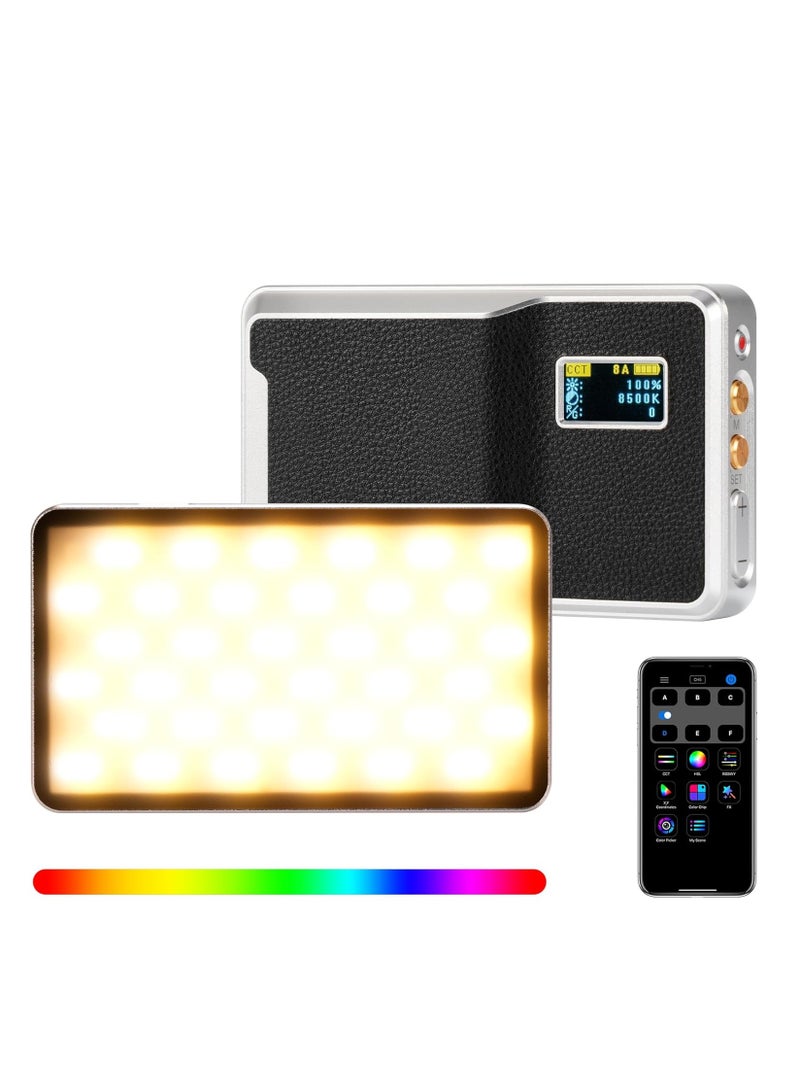 6000mAh RGB Video Light, Photography Video Lighting, Bluetooth Control On Camera Video Light, All Metal RGB Portable LED Photography Lighting, Led Camera Light Panel for Video Recording (Retro 08X)