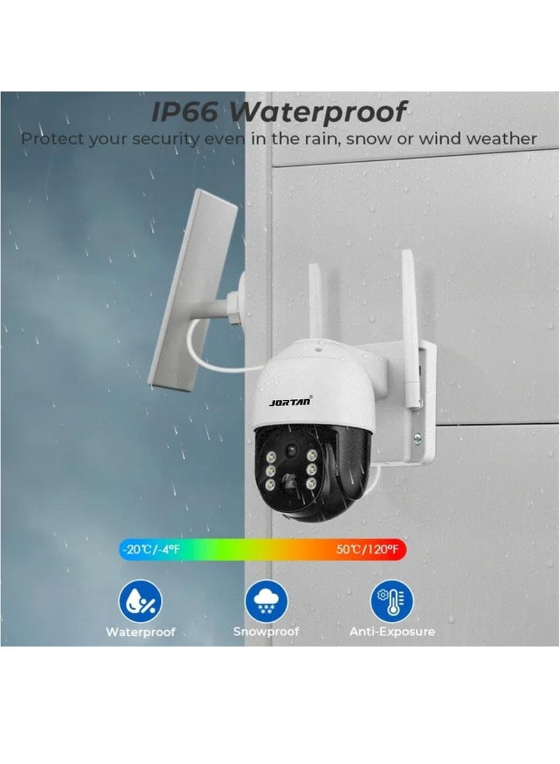 6MP 4G Wireless Solar Outdoor Camera, Color Night Vision, IP66 Weatherproof, Motion Detection, Motion Tracking, Two Way Audio, 10800 mAh Big Battery, 8 Watt Fast Charging Solar Panel, 24/7 Recording