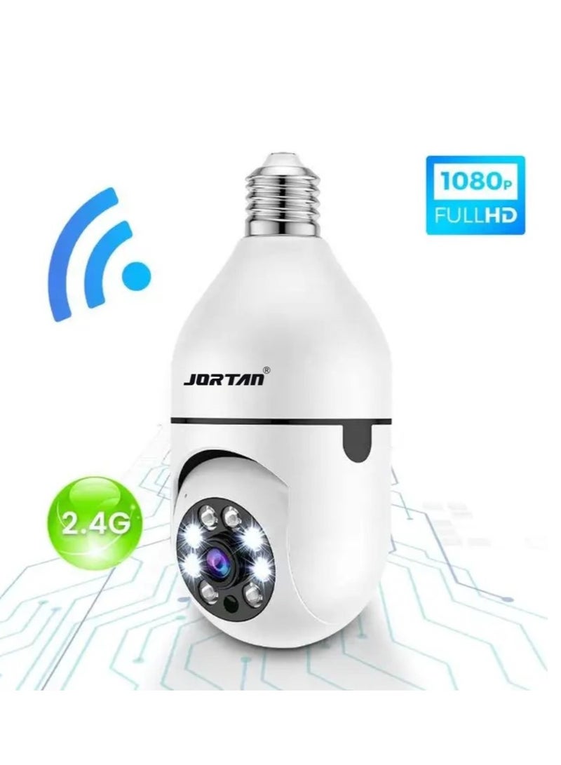 Jortan E27 2MP Light Bulb camera, Color Night Vision, Motion Detection, Two Way Talking, Built in Flash, HD Picture, PTZ Control