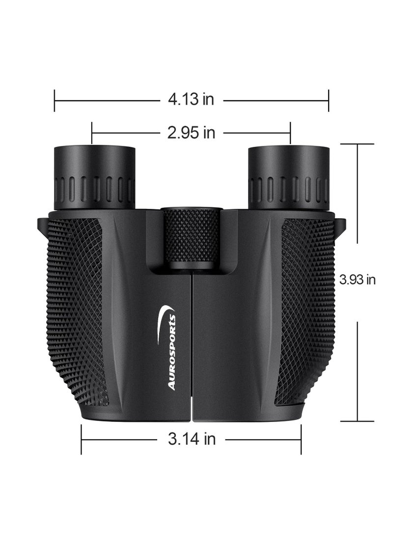 Aurosports 10x25 Binoculars for Adults and Kids, Large View Compact Binoculars with Low Light Vision, Easy Focus Small Binoculars for Bird Watching Outdoor Travel Sightseeing Concert Hunting Hiking