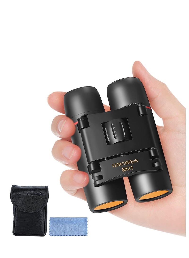 Compact Binoculars, Lightweight Foldable Small Binoculars for Adults, Portable Waterproof Mini Binocular for Kids Bird Watching, Traveling, Theater, Opera, Concert, Hiking, Sightseeing
