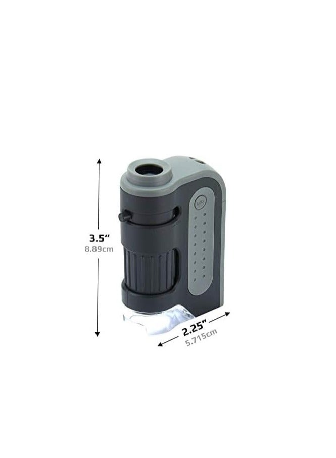 Carson MicroBrite Plus 60x-120x Accurate LED Lighted Pocket Microscope, Portable Educational STEM Toy, Mini Handheld Microscope for Student Science Lab (MM-300)