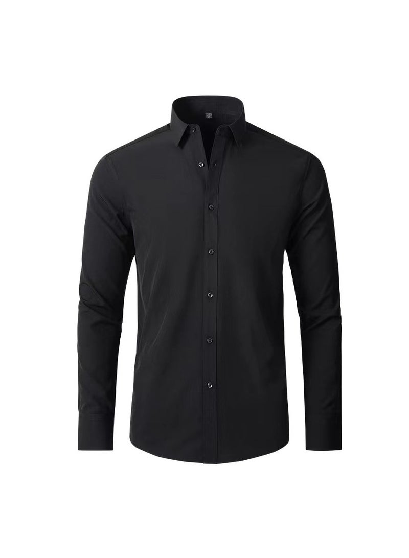 Men's four sided elastic formal shirt, cotton button up shirt