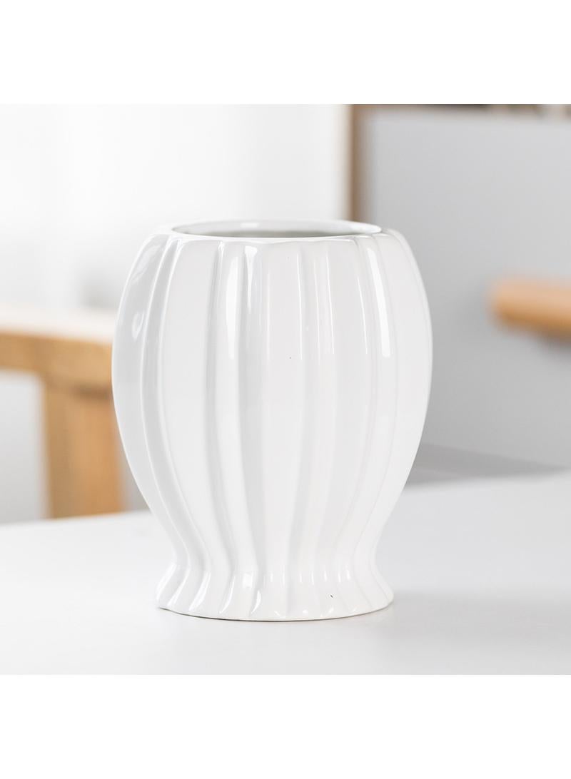 Modern Minimalist Living Room Creative Dining Table Coffee Table Home Decoration White Ceramic Vase