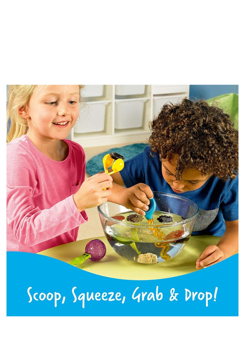 Learning Resources Helping Hands Fine Motor Tool Set, 4-Piece Montessori Sensory Play Tools For Toddlers