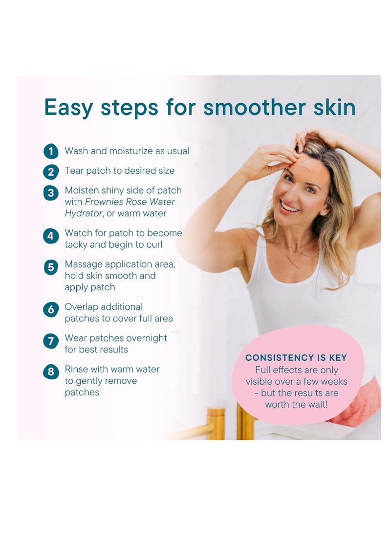 FROWNIES Forehead and Between the Eyes Wrinkle Patches - Hypoallergenic Facial Patches to Smooth & Soften Forehead Wrinkles & Eleven Lines - For Overnight Use, 144 Patches