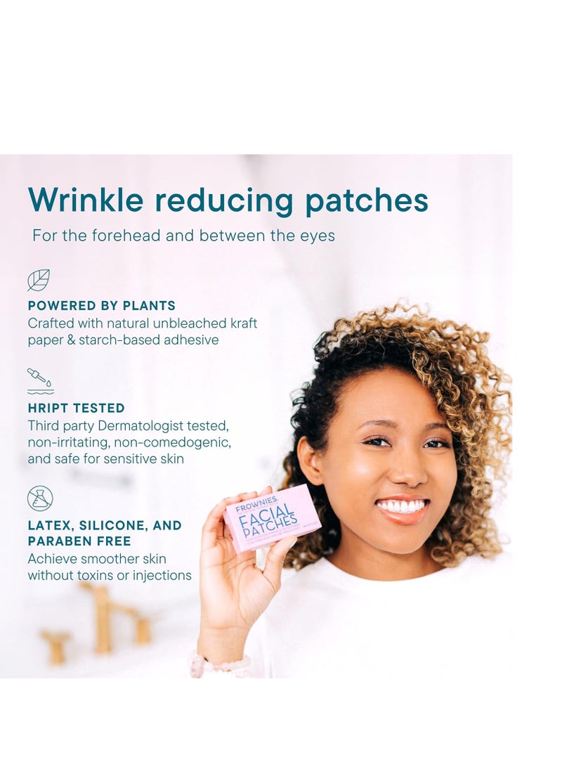 FROWNIES Forehead and Between the Eyes Wrinkle Patches - Hypoallergenic Facial Patches to Smooth & Soften Forehead Wrinkles & Eleven Lines - For Overnight Use, 144 Patches