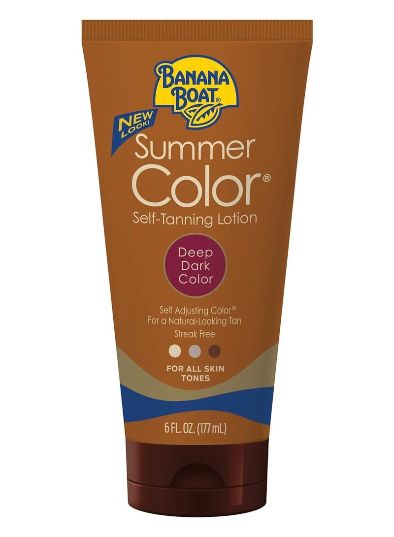 Banana Boat, Summer Color Self-Tanning Lotion, Deep Dark Color for All Skin Tones, 6 fl oz / 177 ml