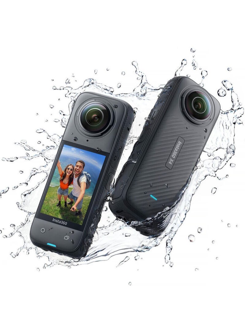 X4-8K Waterproof 360 Action Camera, 4K Wide-Angle Video, Invisible Selfie Stick Effect, Removable Lens Guards 135 Min Battery Life AI Editing Stabilization for Sports Travel Outdoor