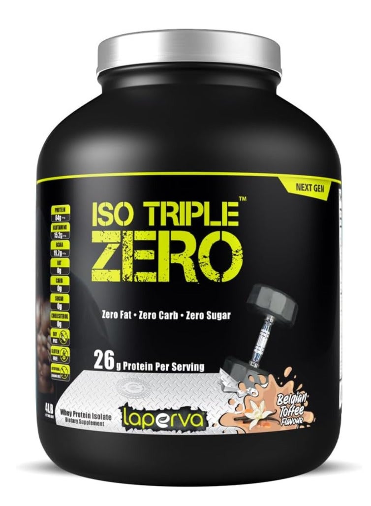 Laperva - Iso Triple Zero Whey Protein Isolate Next Generation, Belgian Toffee, 4 LB