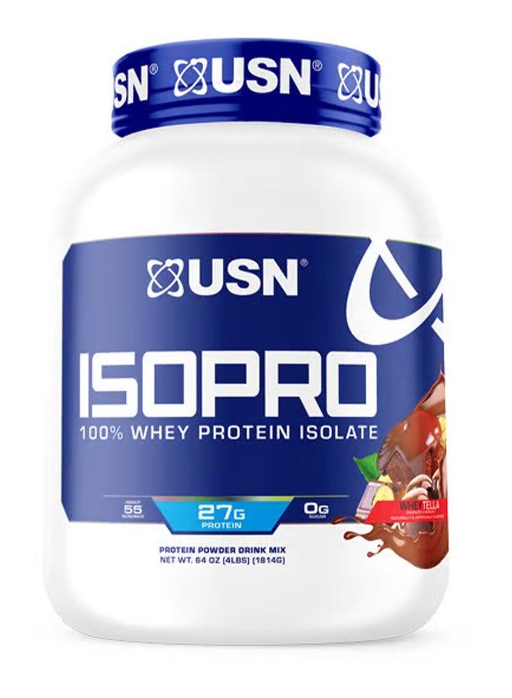 USN ISOPRO 100% Whey Protein Isolate 4lb Wheytella 55 Servings