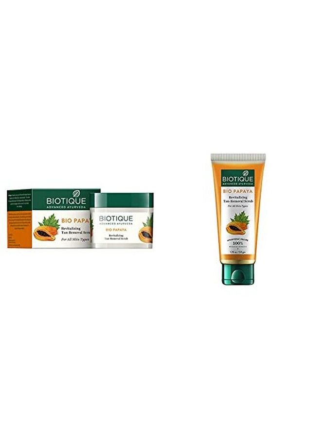 Biotique Bio Papaya Revitalizing Tan Removal Scrub 75G & Biotique Bio Papaya Revitalizing Tan Removal Scrub 50G