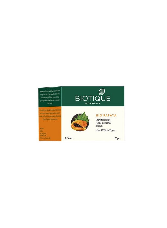 Bio Papaya Revitalizing Tan Removal Scrub 75G And Bio Berry Plumping Lip Balm Smoothes & Swells Lips 12G (Pack Of 2)