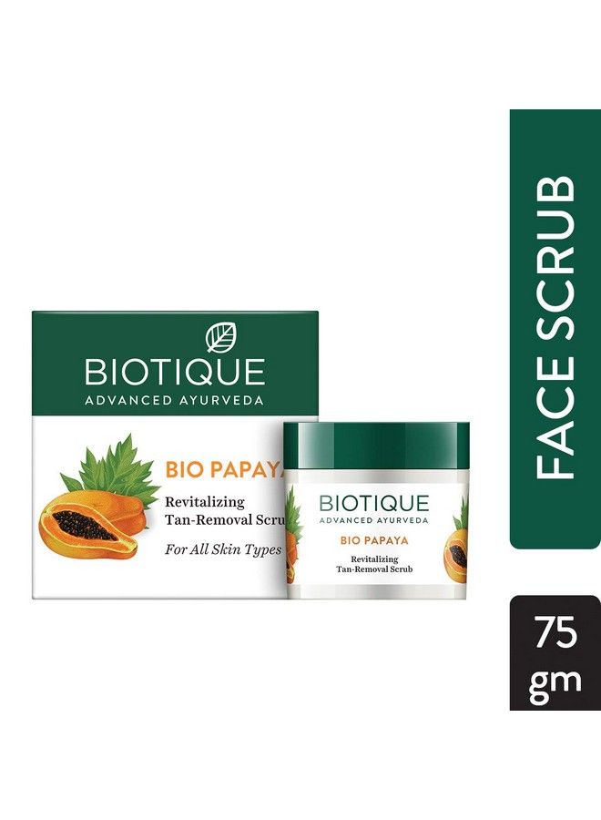 Bio Papaya Revitalizing Tan Removal Scrub 75G And Bio Berry Plumping Lip Balm Smoothes & Swells Lips 12G (Pack Of 2)