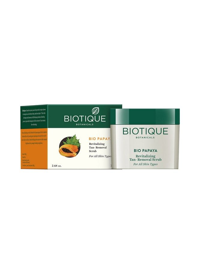 Bio Papaya Revitalizing Tan Removal Scrub 75G And Bio Berry Plumping Lip Balm Smoothes & Swells Lips 12G (Pack Of 2)
