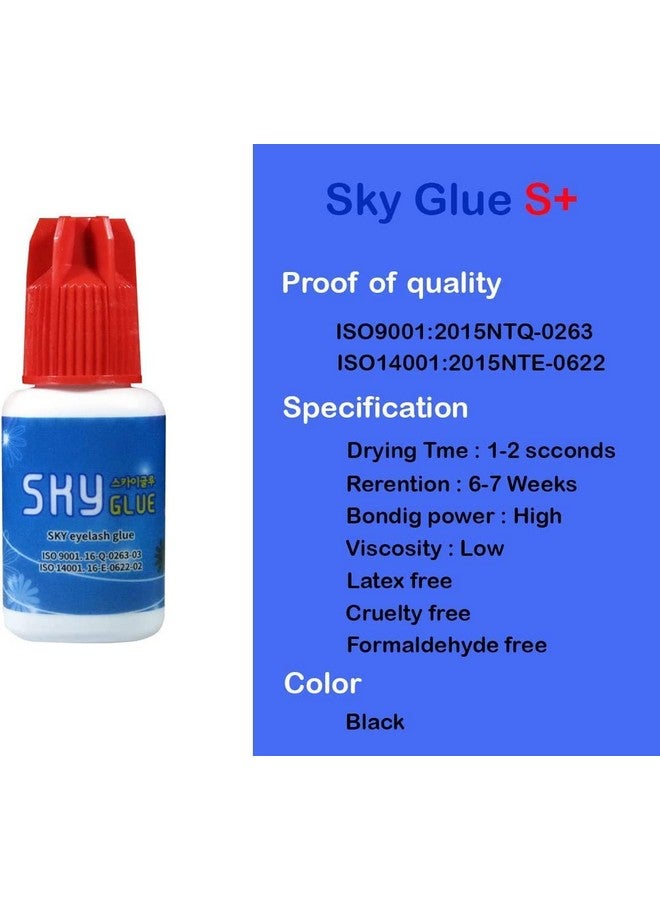 2 Pack Sky Glue S+ Eyelash Extension Glue Professional Use Onlyextra Strong Lash Extensions Adhesive 67 Weeks Retention And 12S Dry Long Lasting Semi Permanent Black Glue2 Bottles 5 Ml Ea