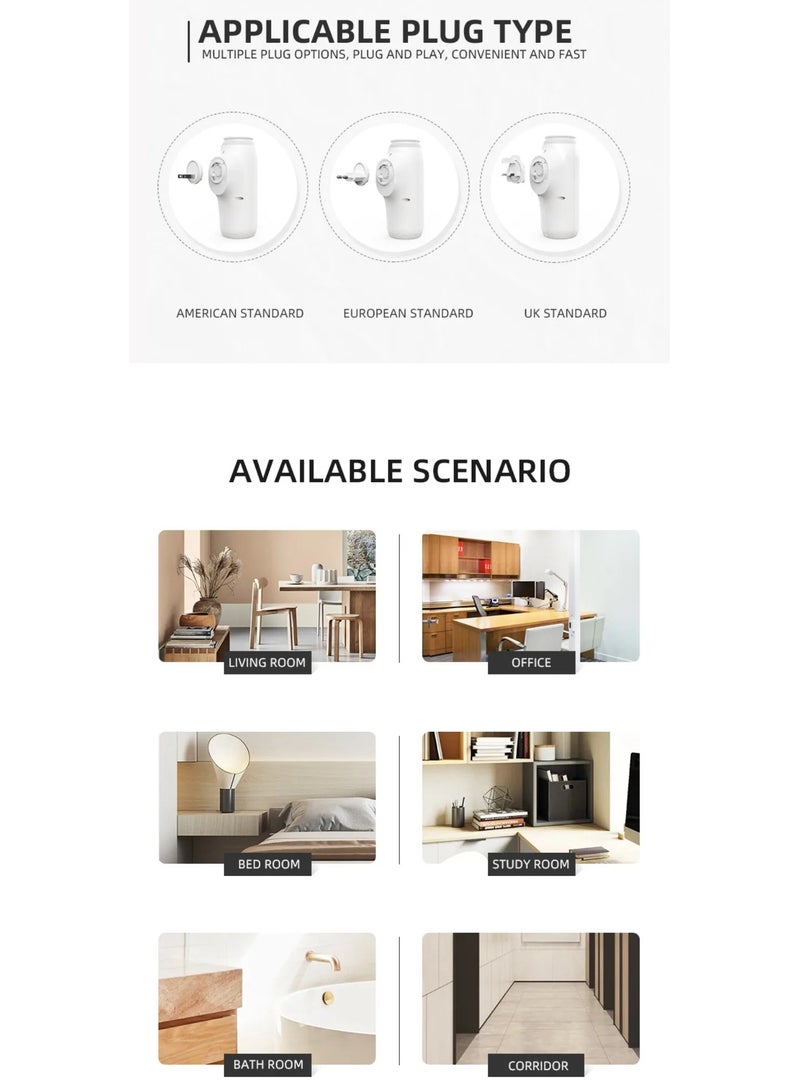 Room Fragrance Diffuser For Essential Oil Wall Plug Aroma Diffuser 300m³ Electric Scent Machine Toilet Smell Distributor