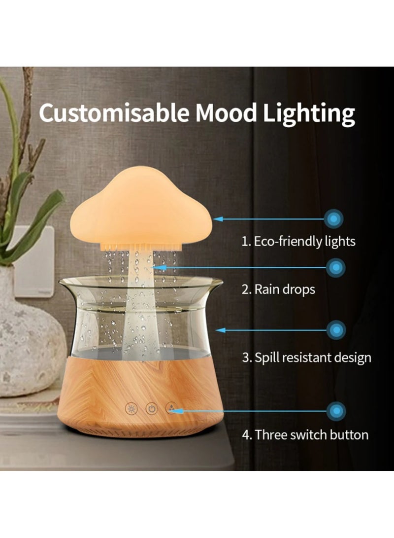Mushroom Rain Electric Aroma Diffuser Colorful Night Light Mini Aroma Diffuser Relieve Fatigues Home Decor Humidifier for Bedroom Kids Room(450 ML)
