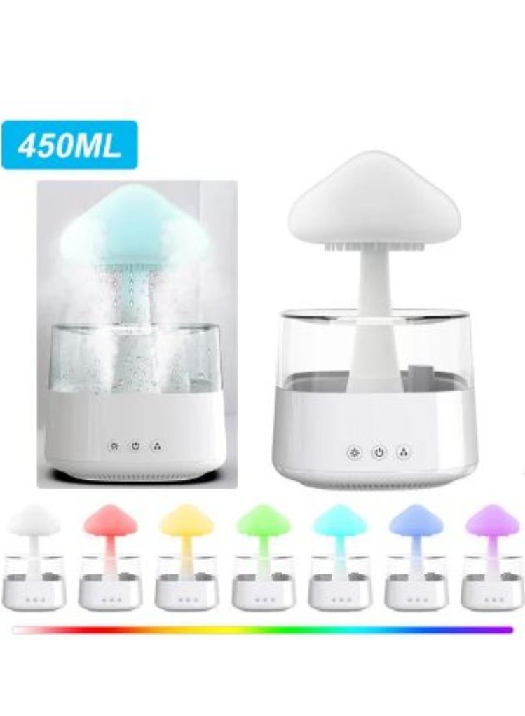 Mushroom Rain Electric Aroma Diffuser Colorful Night Light Mini Aroma Diffuser Relieve Fatigues Home Decor Humidifier for Bedroom Kids Room(450 ML)