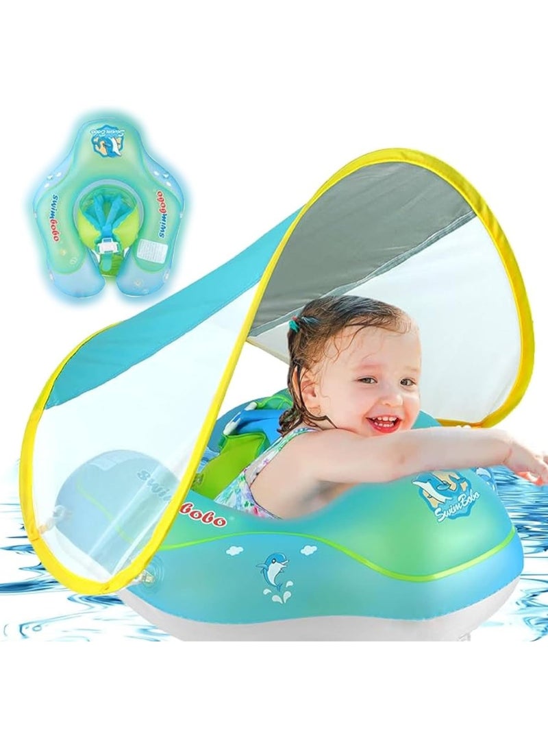 Baby Swimming Float, Baby Swimming Ring, Toddler Swimming Vest, Children Waist Float Ring, Inflatable Baby Float with Canopy, Baby Swimming Ring, Swimming Lap For Toddlers Swim Trainer