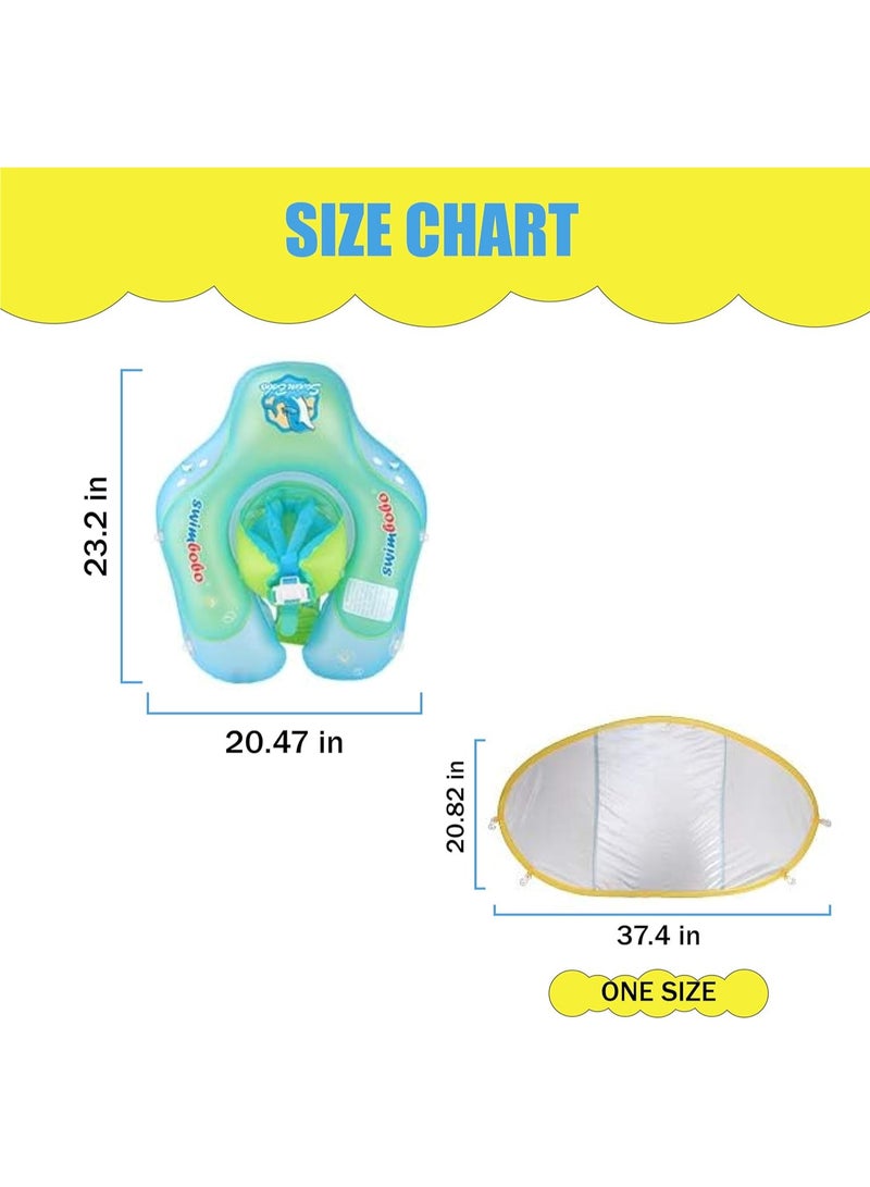 Baby Swimming Float, Baby Swimming Ring, Toddler Swimming Vest, Children Waist Float Ring, Inflatable Baby Float with Canopy, Baby Swimming Ring, Swimming Lap For Toddlers Swim Trainer
