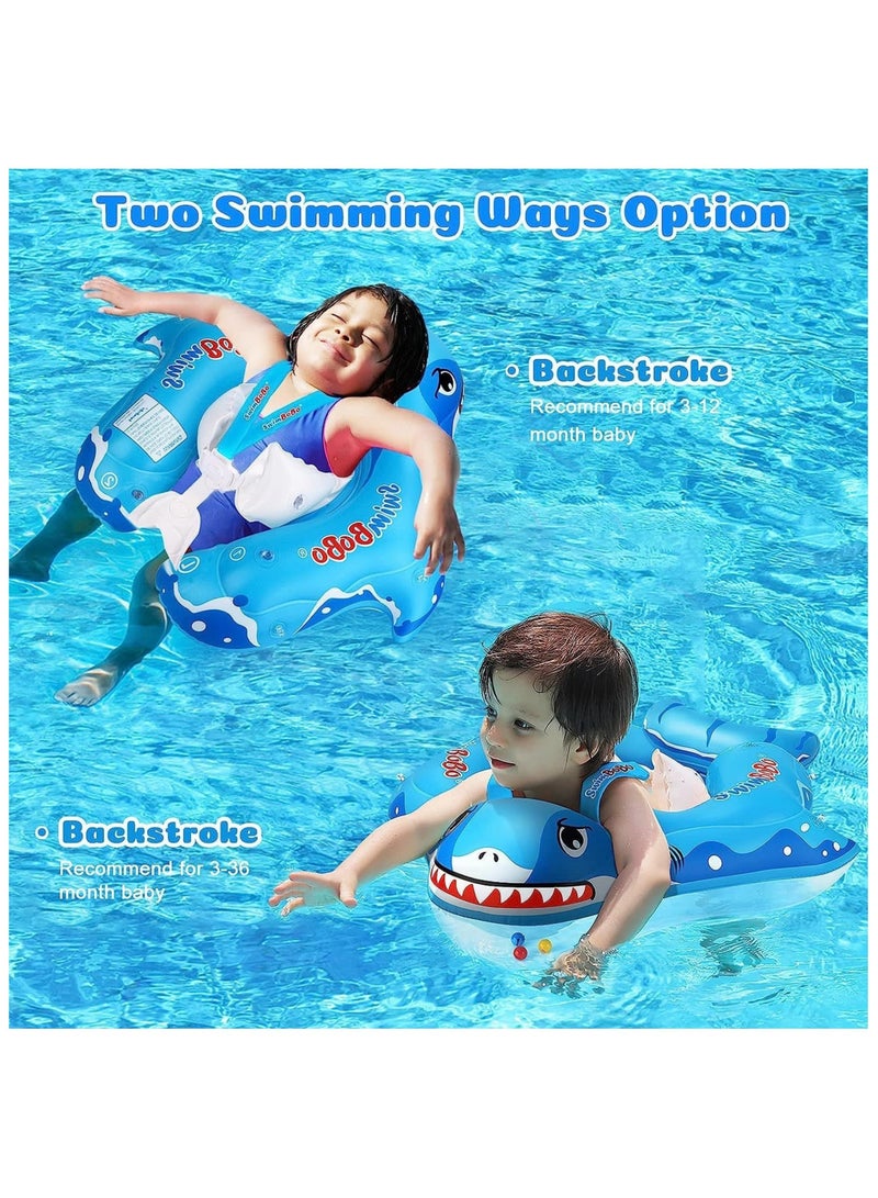 Baby Swimming Float Inflatable Ring - Baby Pool Float Ring with Sun Protection Canopy - Toddler Inflatable Pool Float for Swimming Traineror Age of 3-36 Month