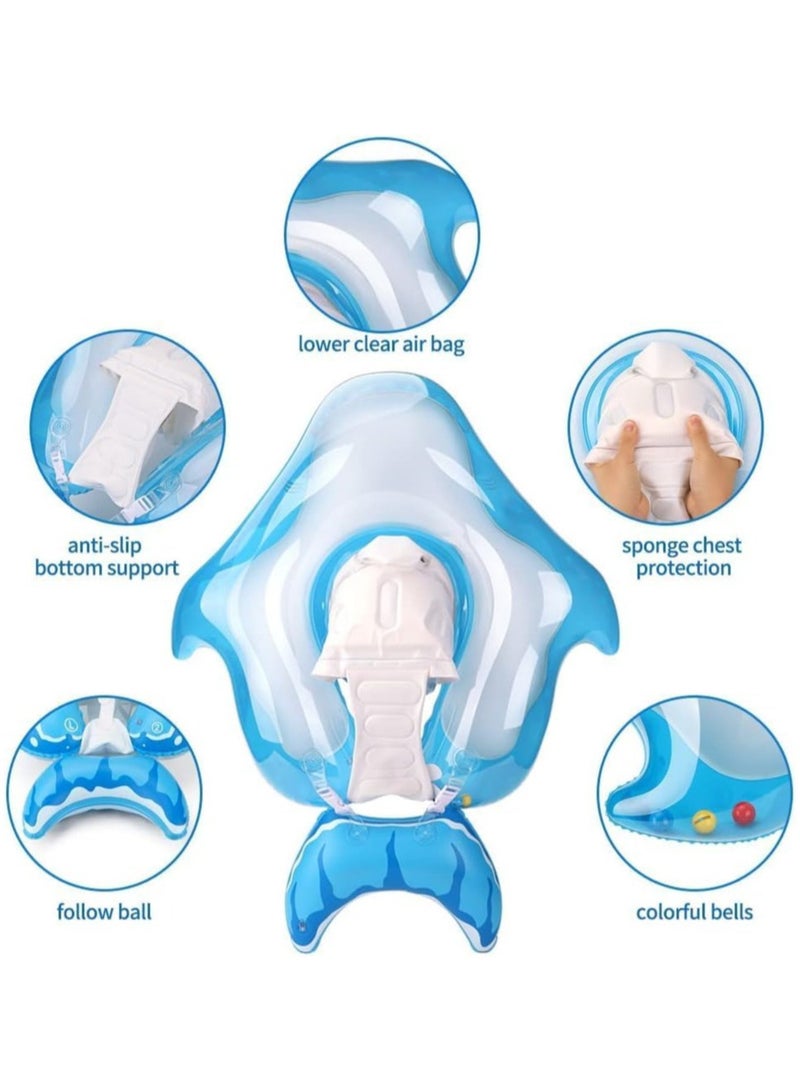 Baby Swimming Float Inflatable Ring - Baby Pool Float Ring with Sun Protection Canopy - Toddler Inflatable Pool Float for Swimming Traineror Age of 3-36 Month