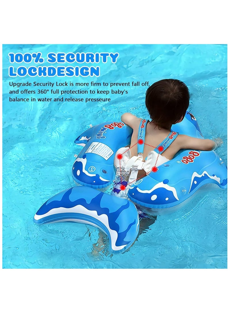 Baby Swimming Float Inflatable Ring - Baby Pool Float Ring with Sun Protection Canopy - Toddler Inflatable Pool Float for Swimming Traineror Age of 3-36 Month