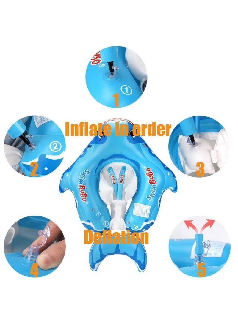 Baby Swimming Float Inflatable Ring - Baby Pool Float Ring with Sun Protection Canopy - Toddler Inflatable Pool Float for Swimming Traineror Age of 3-36 Month