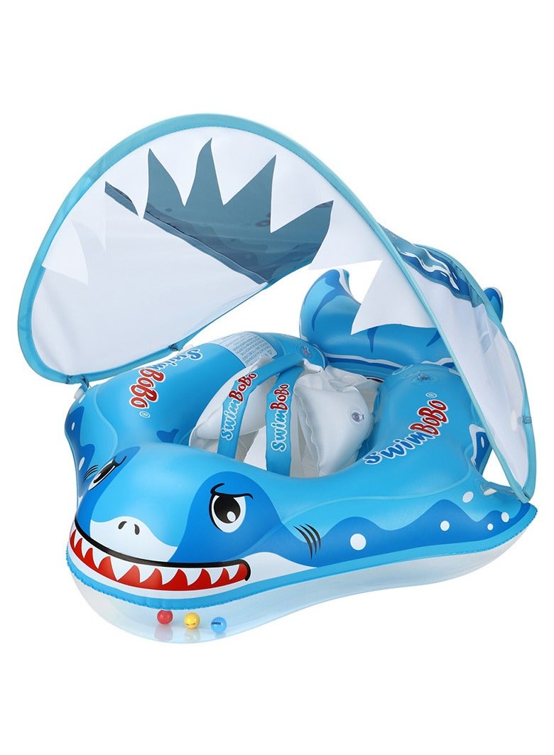 Baby Swimming Float Inflatable Ring - Baby Pool Float Ring with Sun Protection Canopy - Toddler Inflatable Pool Float for Swimming Traineror Age of 3-36 Month